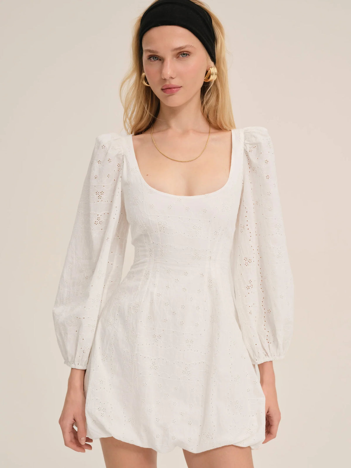 Eyelet Long Sleeve Mini Dress by For Love and Lemons