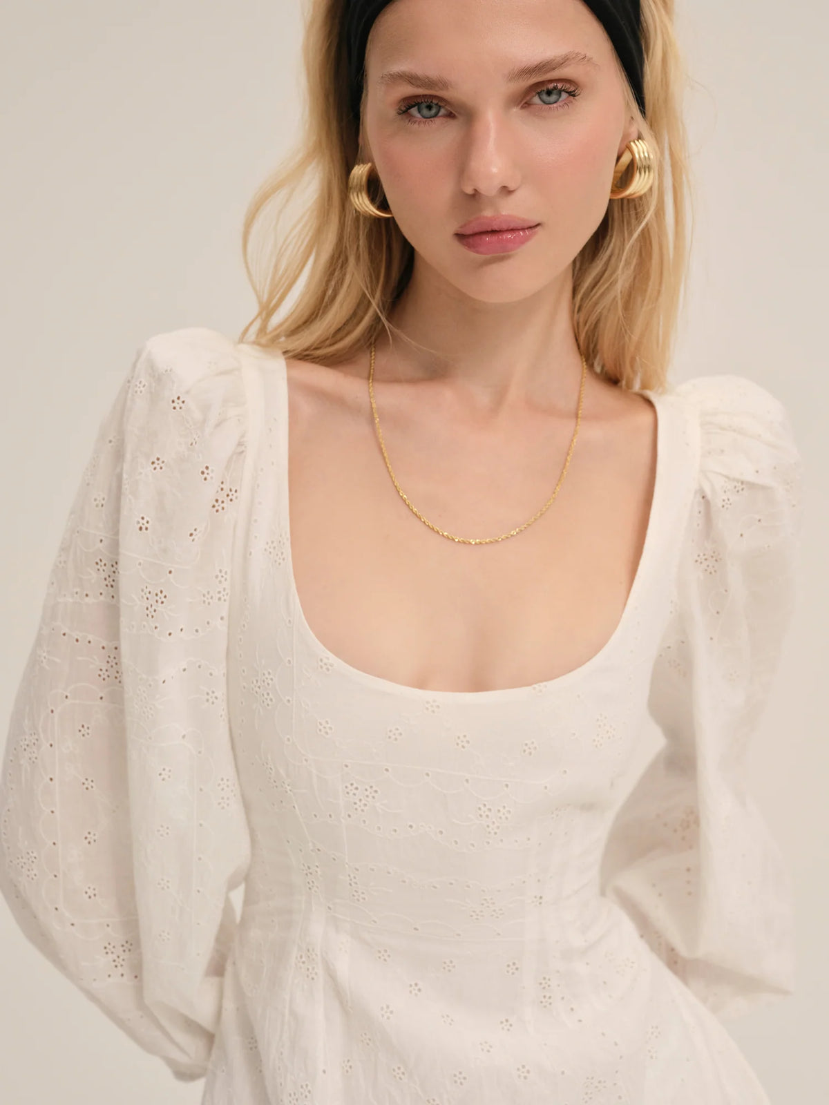 Eyelet Long Sleeve Mini Dress by For Love and Lemons