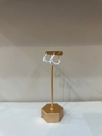 Blue and White Hoop Earrings by Charzie Jewelry