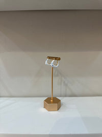 Blue and White Hoop Earrings by Charzie Jewelry