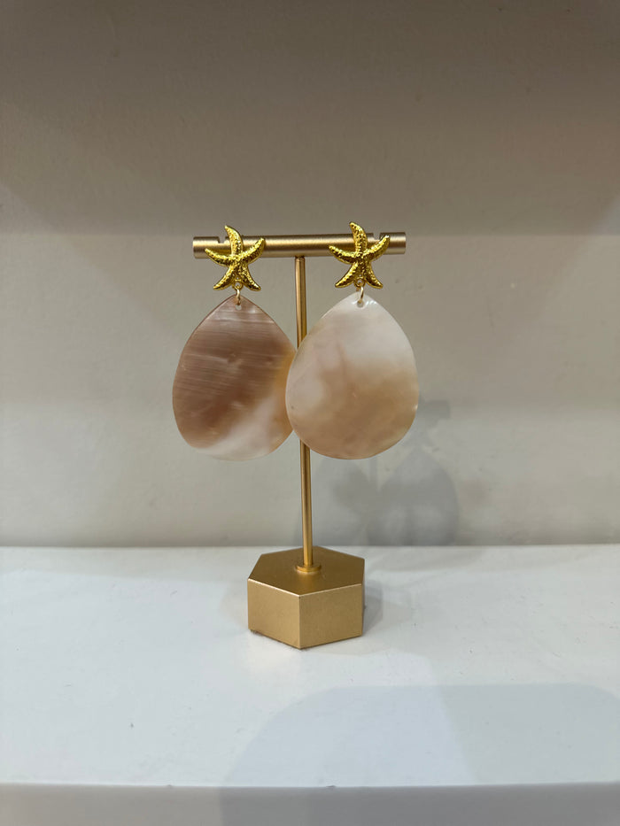 Large Starfish Shell Earrings by Charzie Jewelry