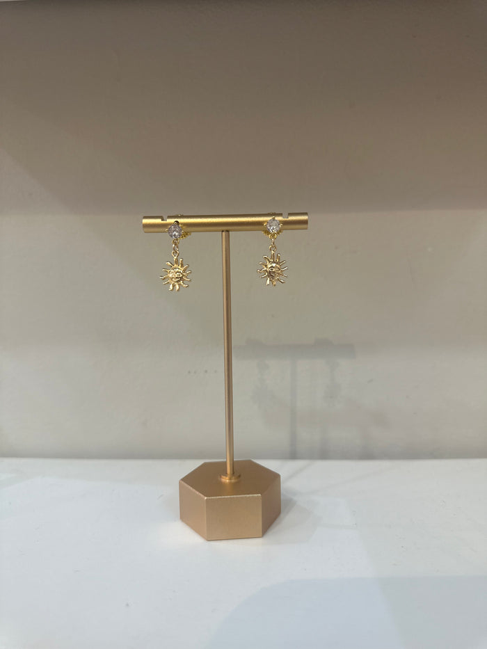 CZ and sun Dangle Earrings by Charzie Jewelry