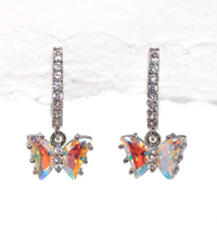 Butterfly Hoop Earrings in Silver and Gold by Girls Crew