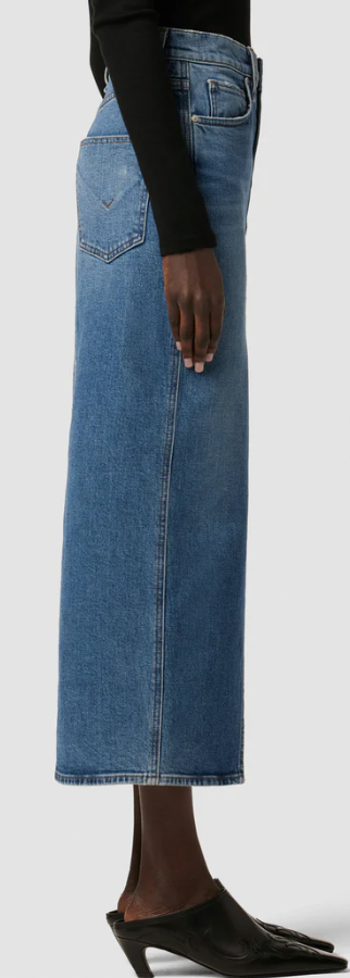 Reconstructed Midi Skirt with slit by Hudson Jeans