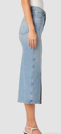 Reconstructed Midi Skirt with slit by Hudson Jeans