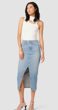 Reconstructed Midi Skirt with slit by Hudson Jeans