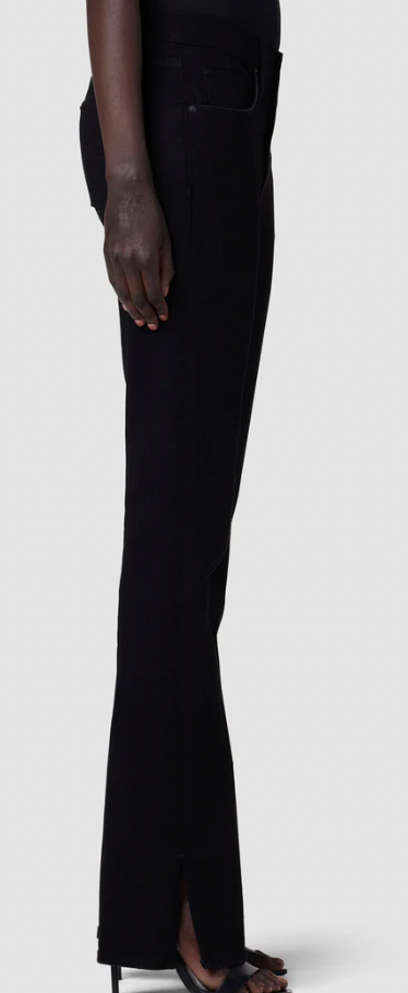 High Rise Baby Bootcut with Outseam Slit in Black by Hudson Jeans