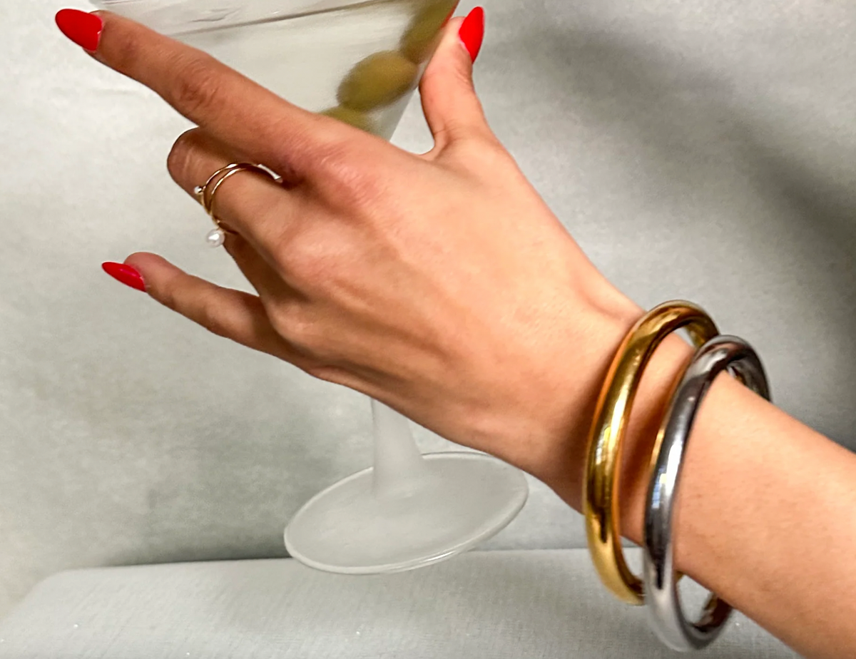 Gold or Silver Bangle Bracelet by Jurate