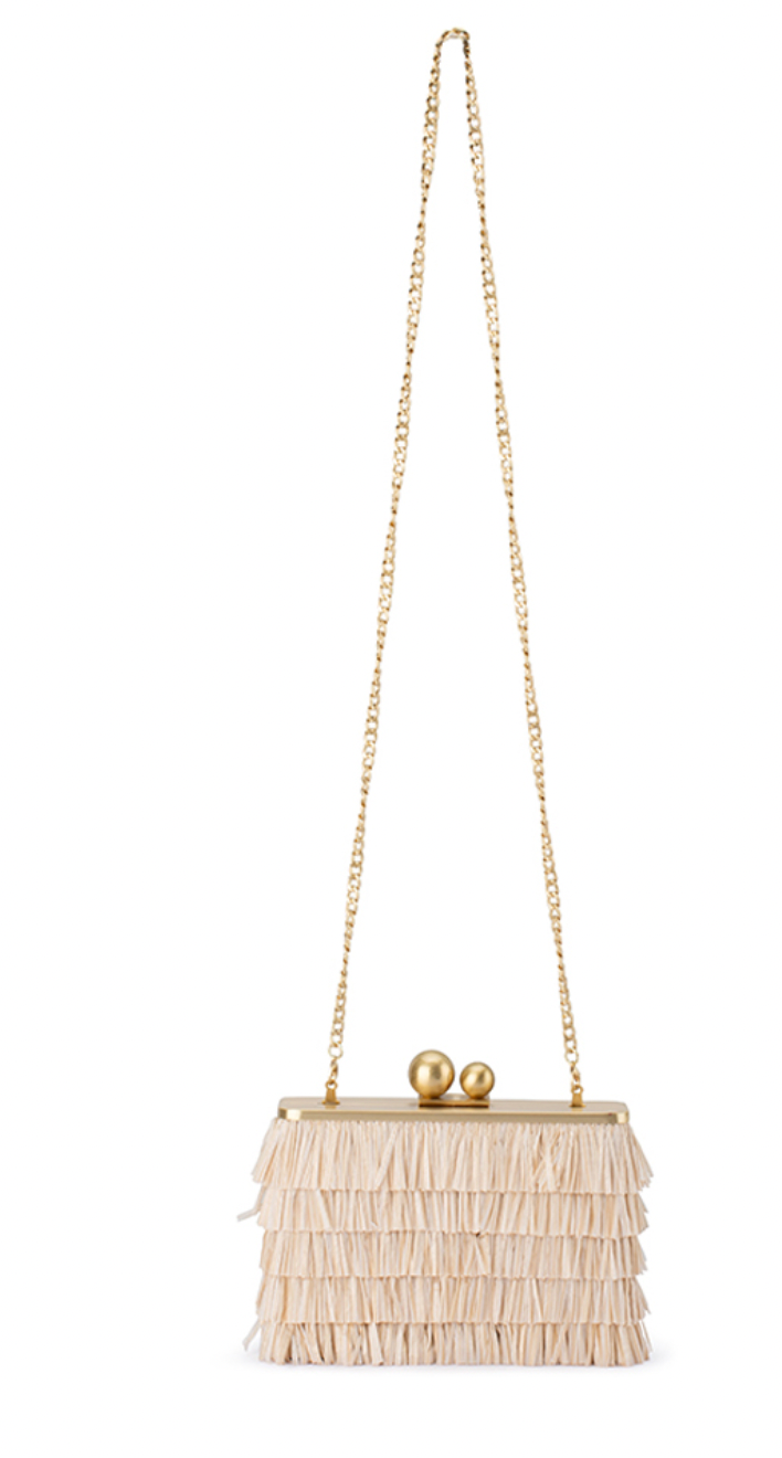Carlita Fringe Clutch Bag by Olga Berg