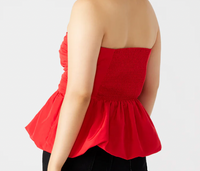 Bubble Strapless Top in Black and Red by Steve Madden