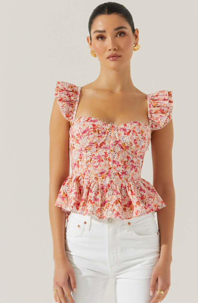 Baylin Floral Corset Top by ASTR the label