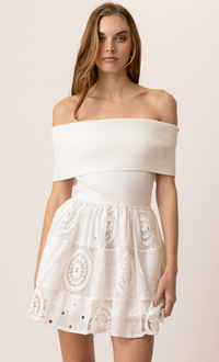 Mix Media Mini Dress by Line and Dot