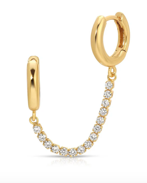 Tennis Double Piercing Earring by Jurate