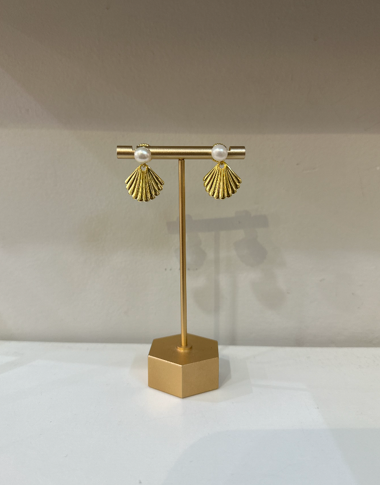 Pearl and Shell Earrings by Charzie Jewelry