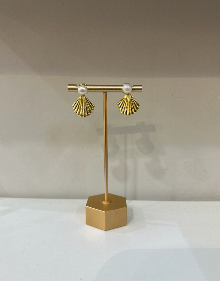Pearl and Shell Earrings by Charzie Jewelry