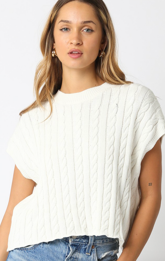 Alina Cable Knit Sweater Vest Top