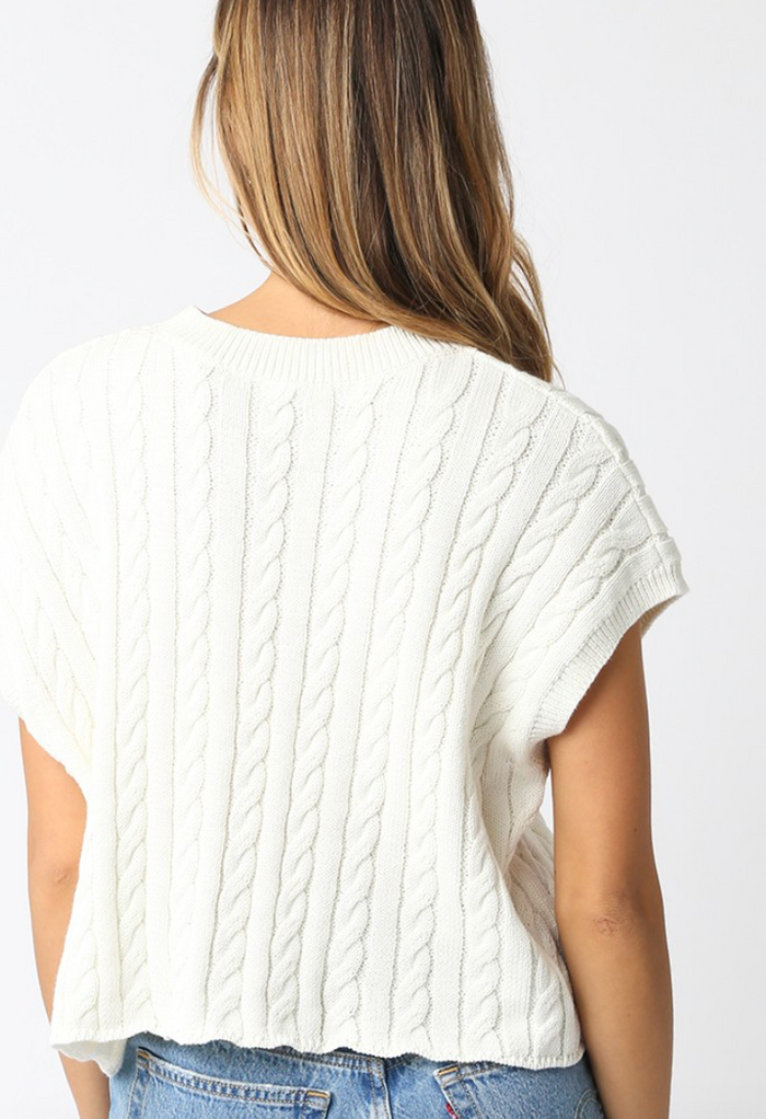 Alina Cable Knit Sweater Vest Top