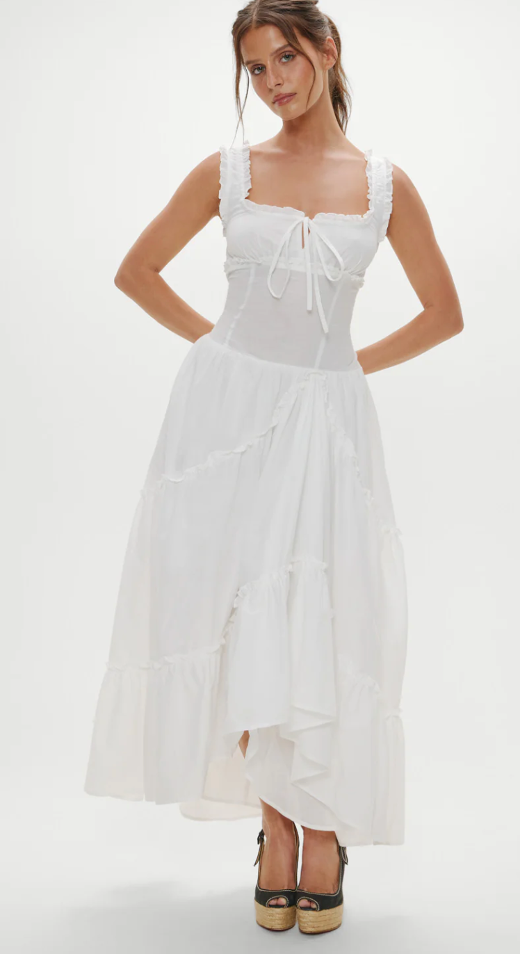 Keepsake Cotton Ruffle Maxi Dress by Frankie's Bikinis