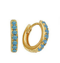 Cubic Zirconia Huggie Hoop by Jurate