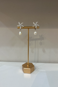 Starfish and freshwater pearl earrings by Charzie Jewelry