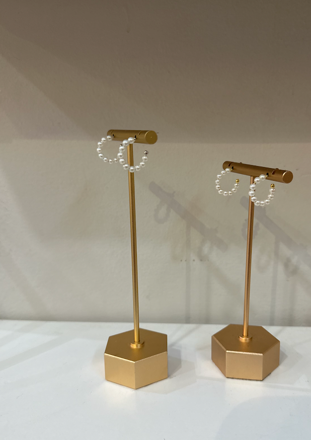 Pearl Hoop Earrings by Charzie Jewlery