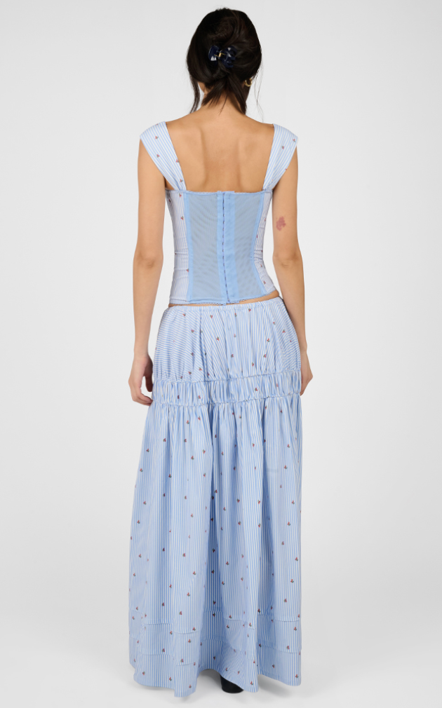 Blue Striped Maxi Skirt by We Wore What