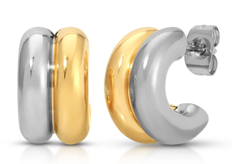 Two Tone Hoop Earrings by Jurate