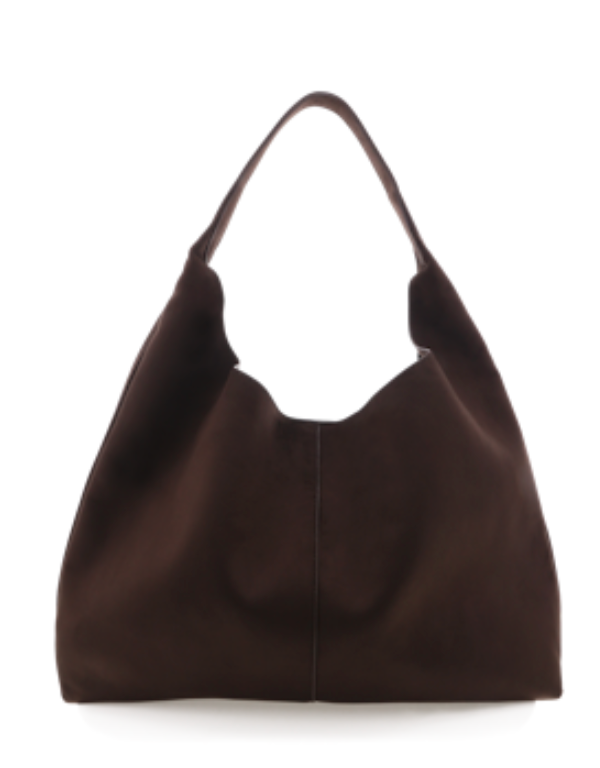 Remi Brown Suede Shoulder Bag by Billini