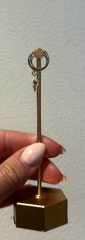 Gold Hoop with Silver Heart by Charzie Jewelry