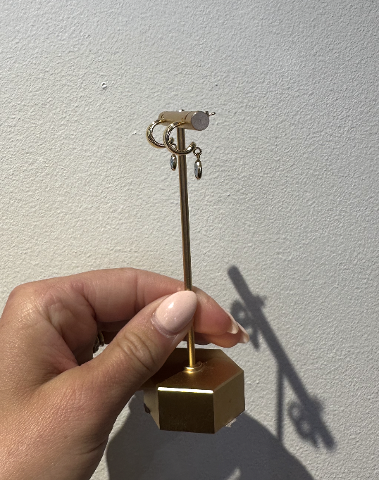 Hoop Earrings with light Blue Dangle by Charzie Jewelry