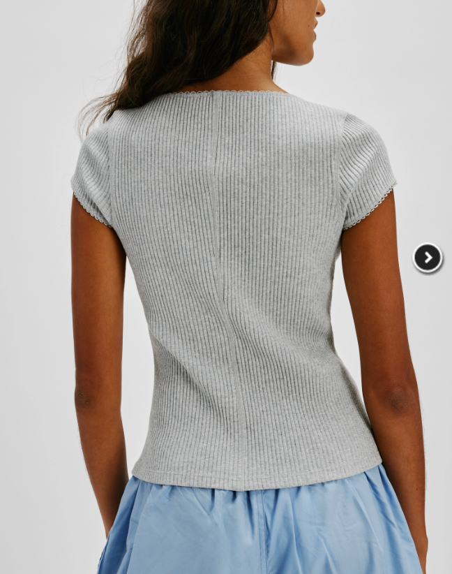 Grey Button Down Top by Free People