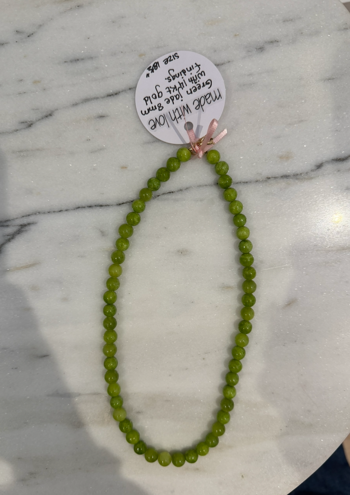 Green Jade 8 mm Beaded Necklace by Kimberly Aman