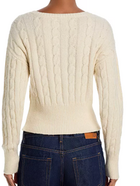 Saidee Bow Button Down Sweater in Cream and Black by Steve  Madden