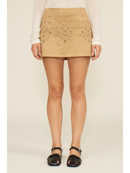 Faux Suede Skirt by Lucy Paris