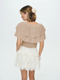 Evelyn Brown Crochet Cape and Tank Set by For Love and Lemons