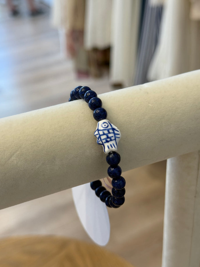 Blue Lapis Fish Bracelet by Kimberly Aman