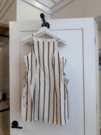 Brown Striped Mini Dress by Lucy Paris
