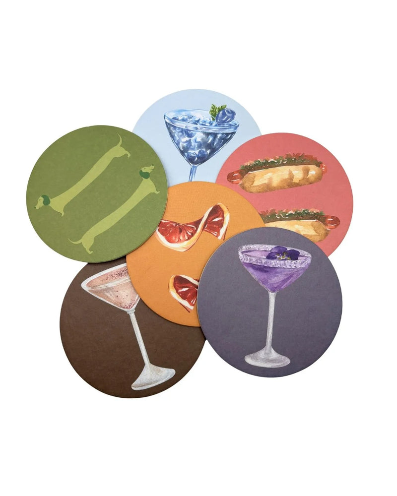 Martini's & Weenies Coaster Set