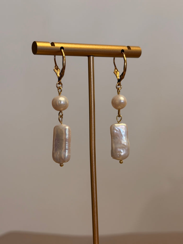 Baroque Pearl Dangle Earring by Kimberly Aman