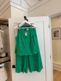 Green Eyelet Top by Lucy Paris