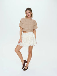 Evelyn Brown Crochet Cape and Tank Set by For Love and Lemons