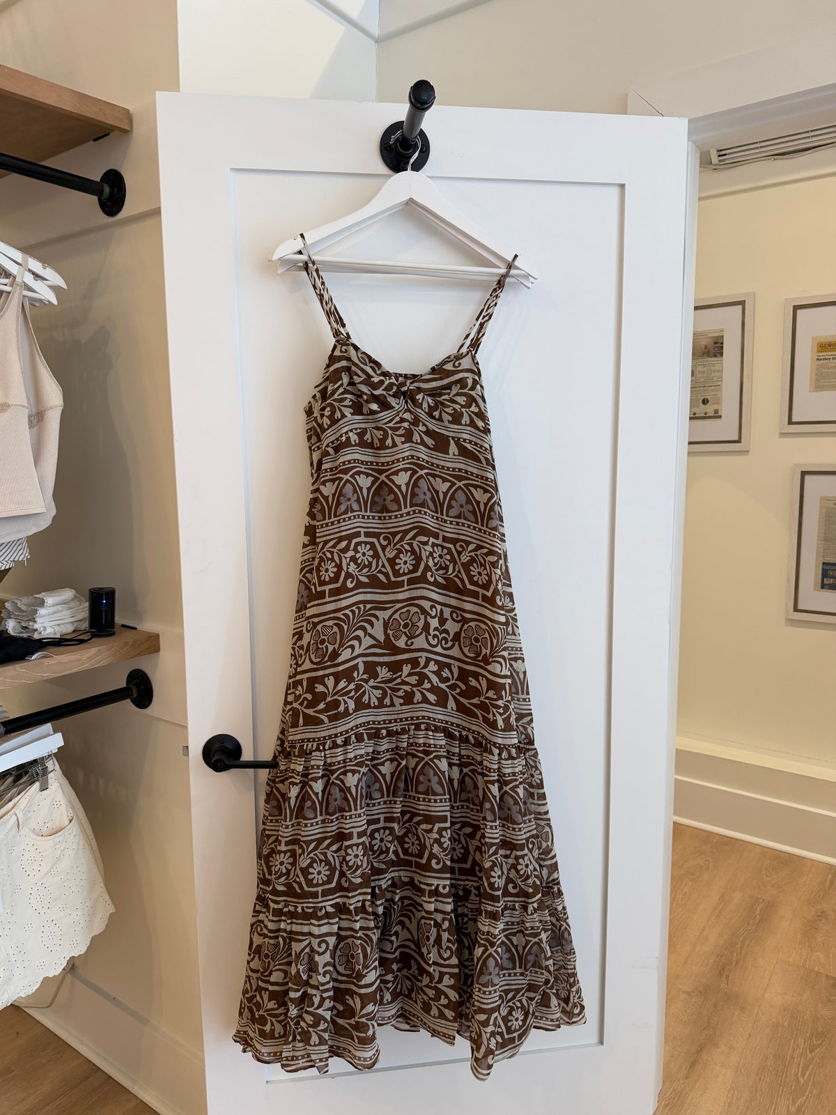 Brown Patterned Maxi Dress by Lucy Paris