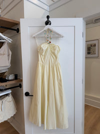 Yellow Beaded Halter Maxi Dress by Lucy Paris