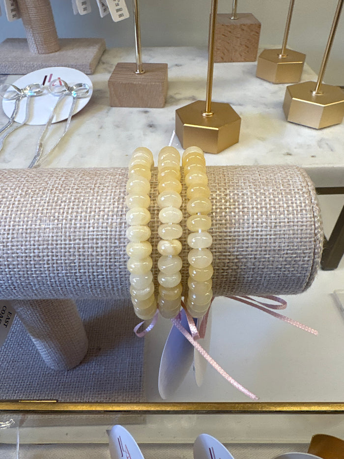 Light Yellow Jade Bracelets by Kimberly Aman