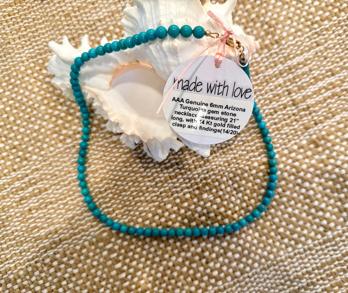 Arizona Turquoise Gemstone Necklace by Kimberly Aman
