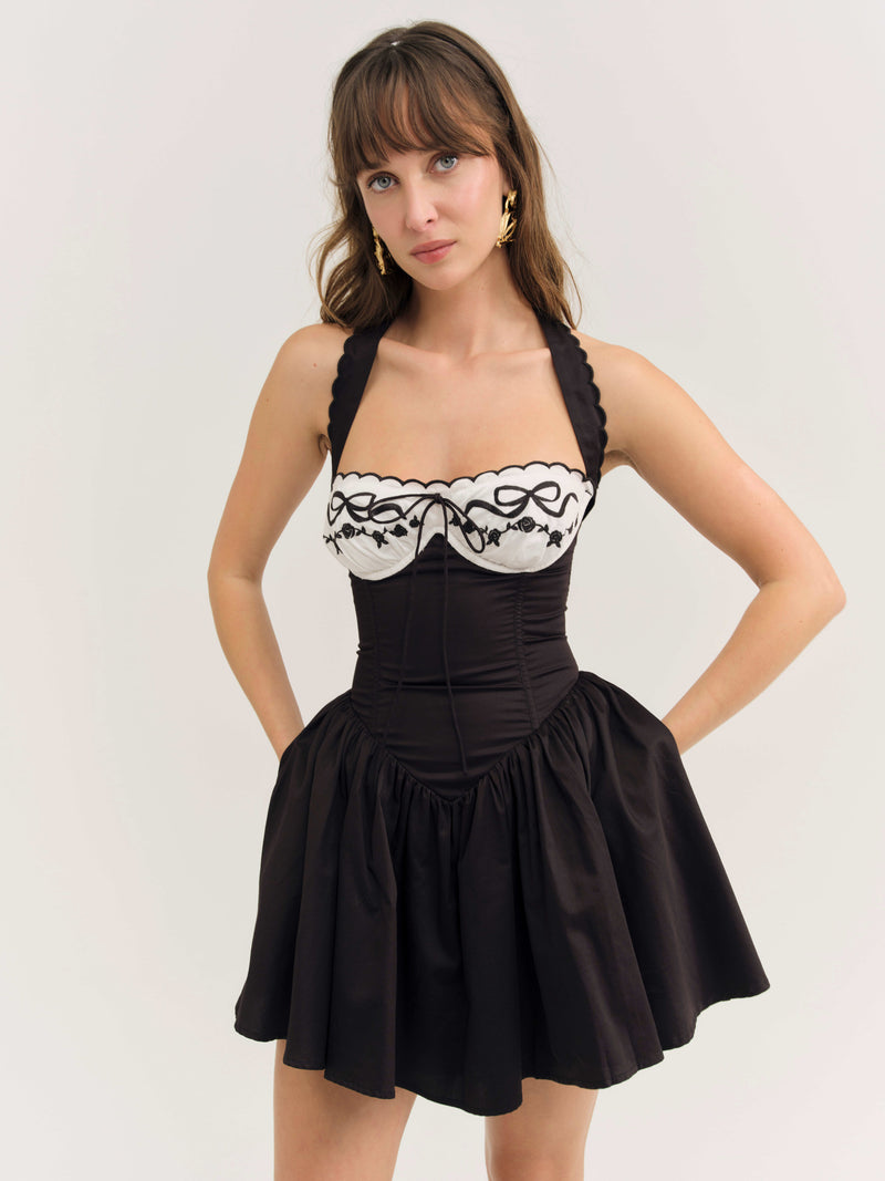 Tea Time Popin Bustier Mini Dress by For Love & Lemons