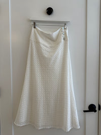 Hiedra White Lace Midi Skirt by NIA