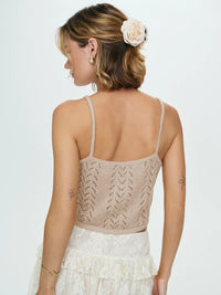 Evelyn Brown Crochet Cape and Tank Set by For Love and Lemons