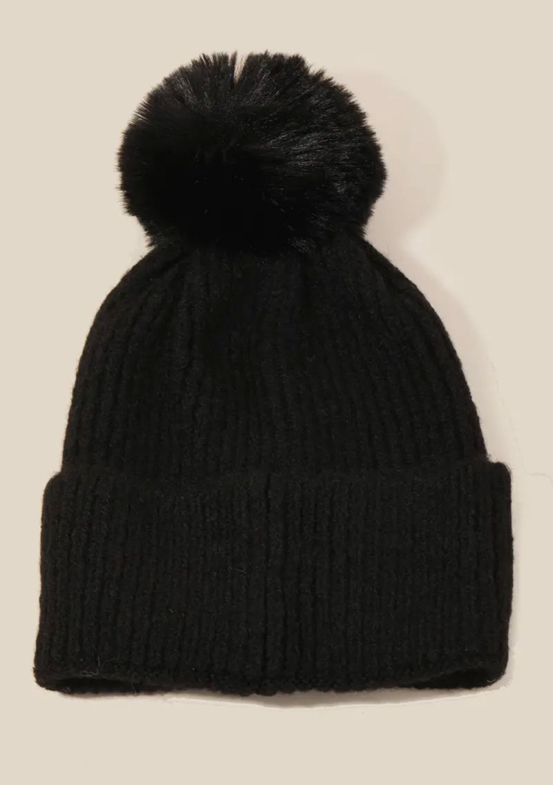 Winter Hat in Black or Ivory