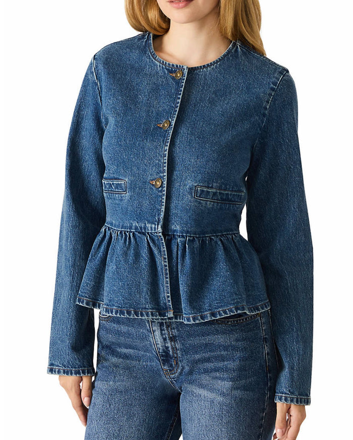 Abigail Denim Jacket Top by Steve Madden